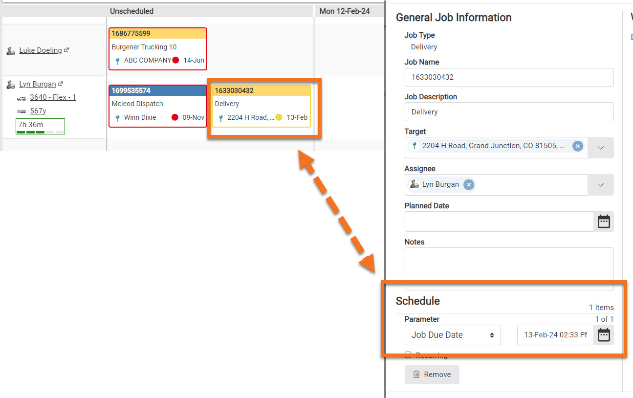 Jobs - Calendar View Planned Date