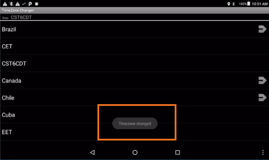 Changing the Time Zone of a Driver's Tablet