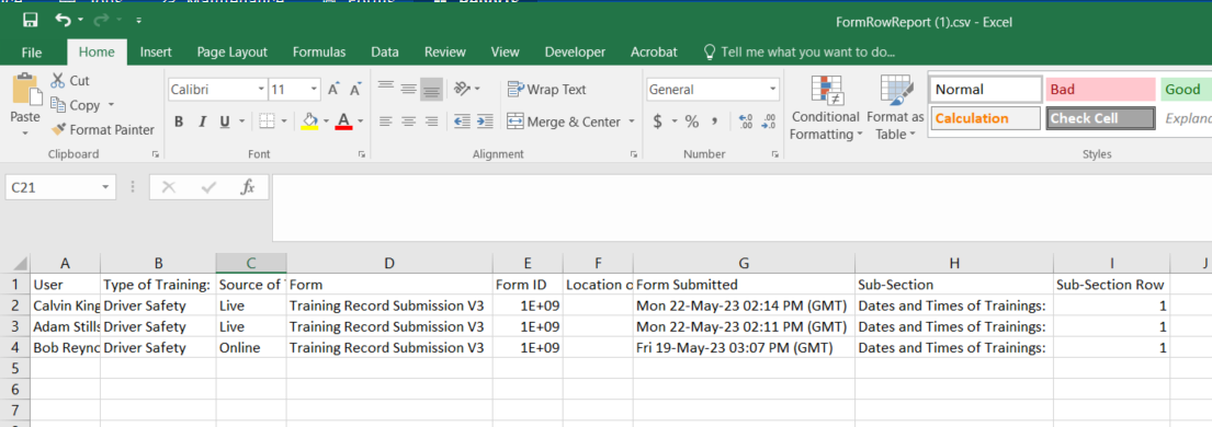Dynamic Form Reports