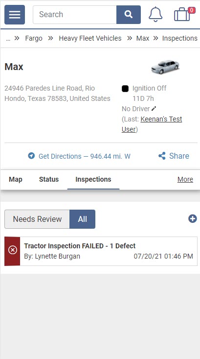 Inspections in OneView Mobile