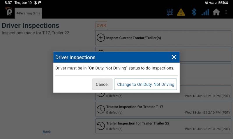 Driver Inspections in ELD