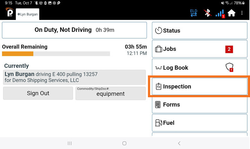 Driver Inspections in ELD