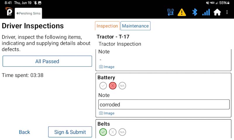 Driver Inspections in ELD