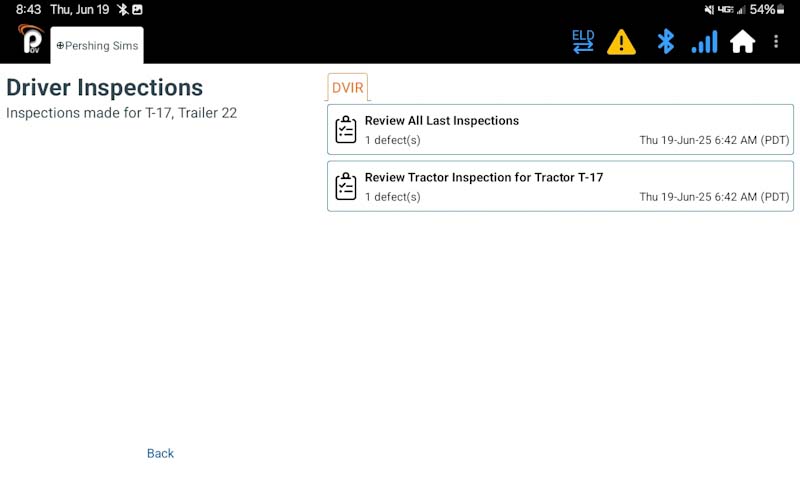 Driver Inspections in ELD