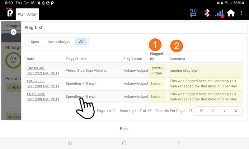 ELD Driver Flags