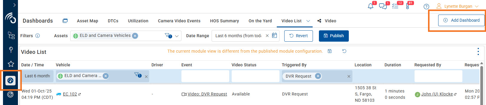Adding a Dashboard