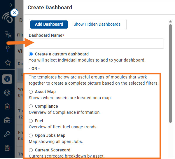 Adding a Dashboard