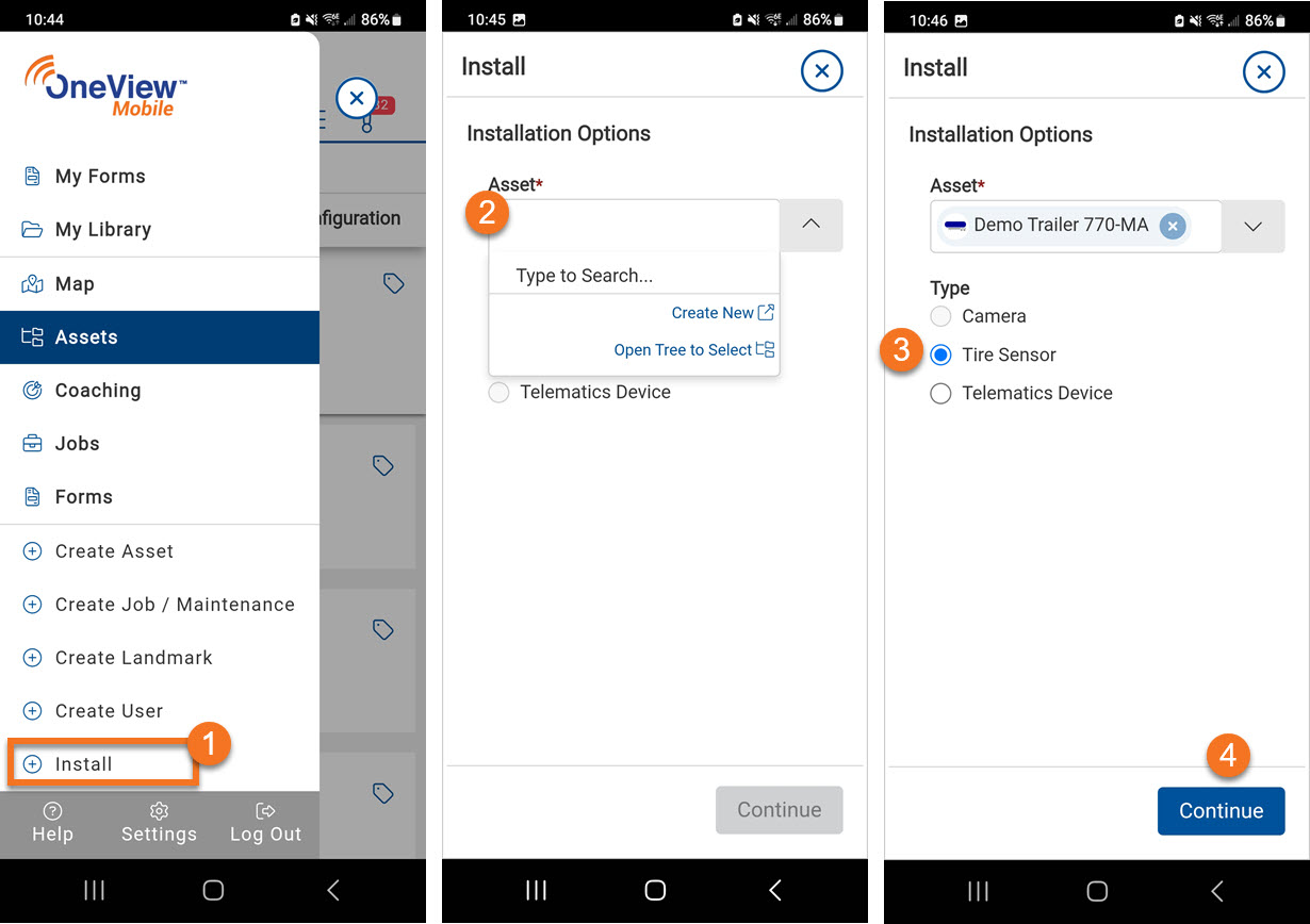 TPMS Installation in OneView and OneView Mobile