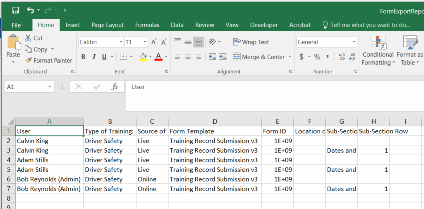 Dynamic Form Reports