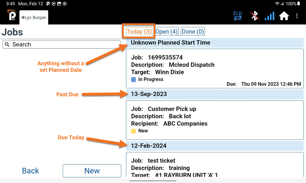 Jobs - Calendar View Planned Date